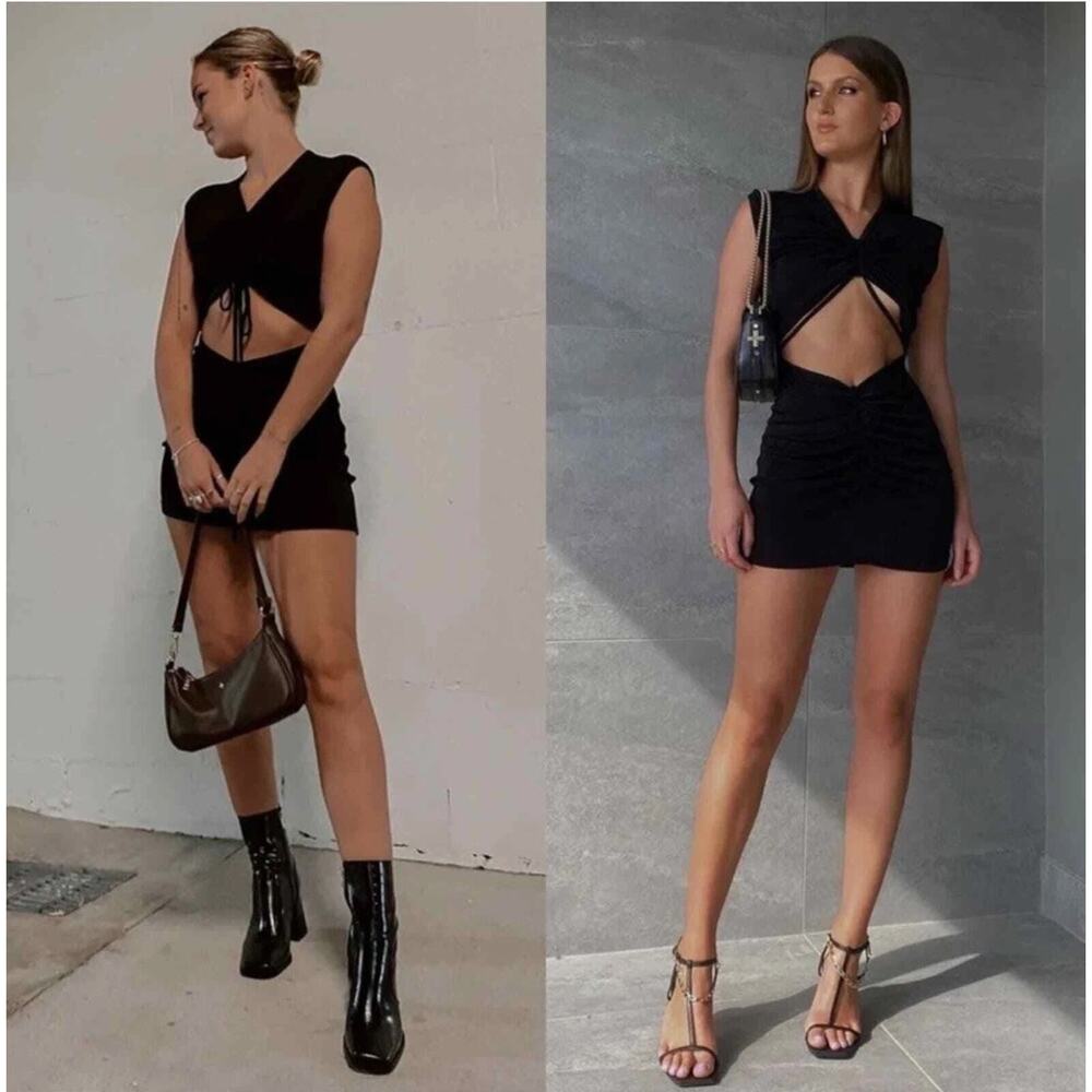 With Jean S Roxy Mini Dress Cutout Black